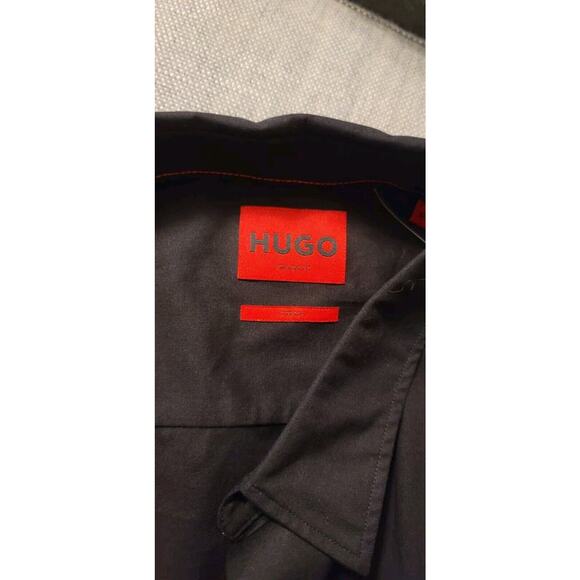 NEW HUGO BOSS MEN'S LONG SLEEVE STRETCH BUTTON DOWN FIRE FLAME SHIRT SIZE L - Picture 4 of 5